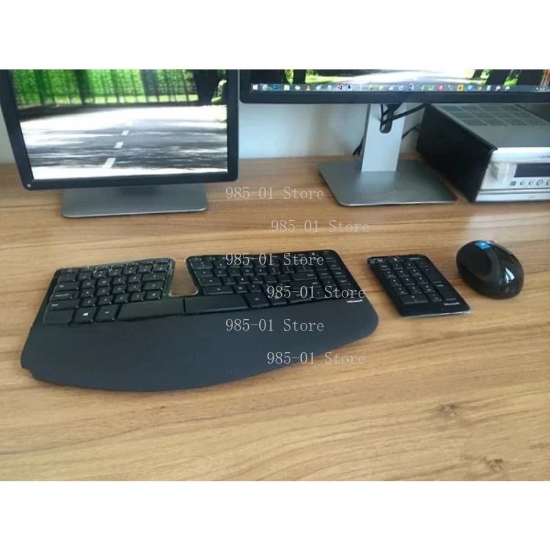Desk Setup Keyboard - Bezprzewodowy zestaw klawiatury i myszy, ergonomiczny
