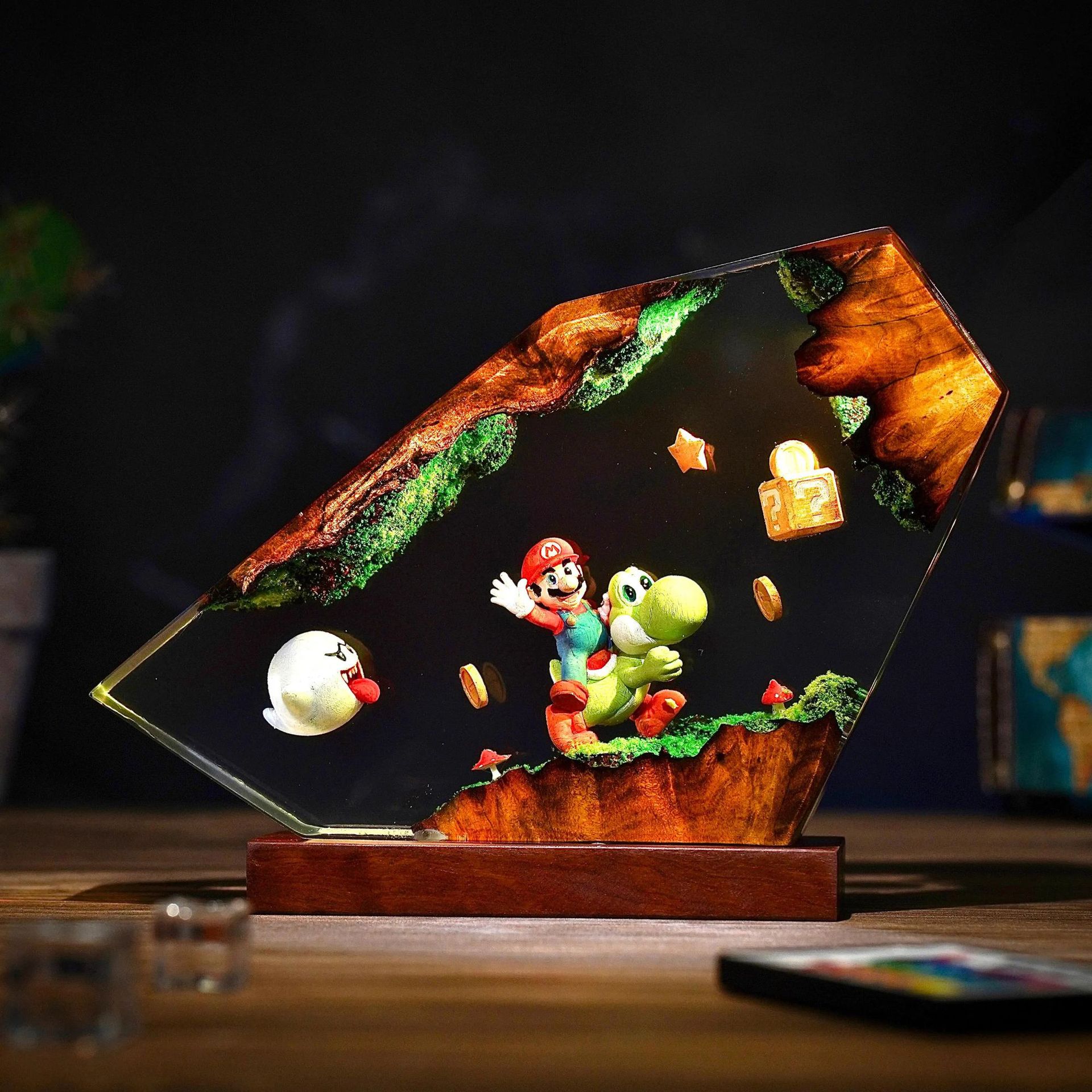 Lampa stołowa z żywicy, figurk – Desk Setup Lighting recenzja i cena