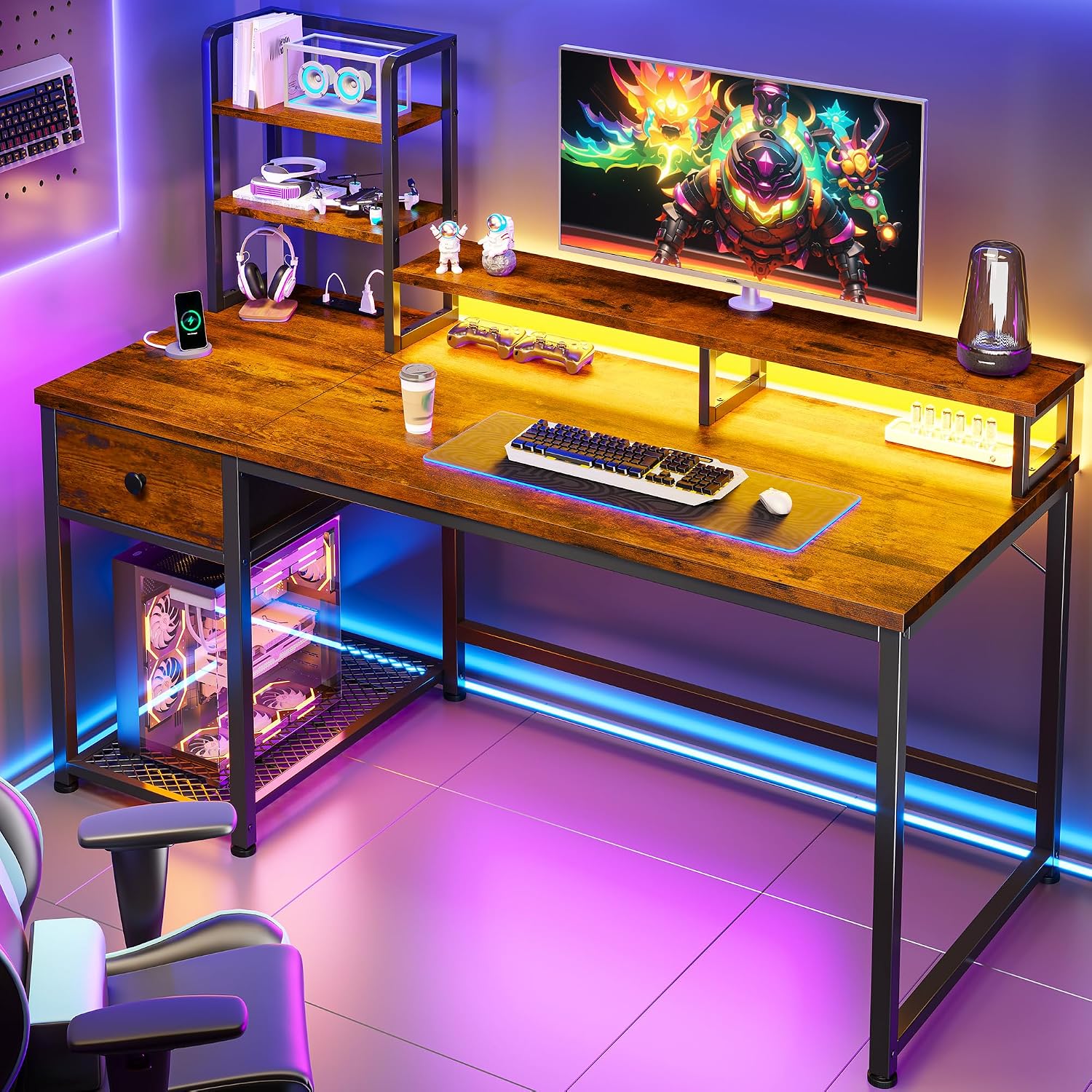 Małe biurko komputerowe z nads – Desk Setup Brown recenzja i cena