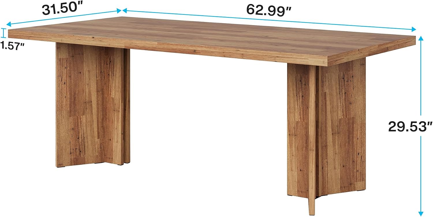 Duży prostokątny drewniany stó – Desk Setup Brown recenzja i cena